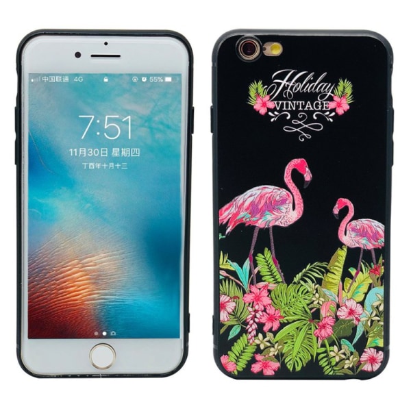 Deksel i retrodesign (Black Flamingo) til iPhone 6/6S Plus