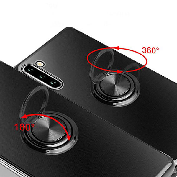 Samsung Galaxy Note10 - Silikonskal med Ringhållare Blå