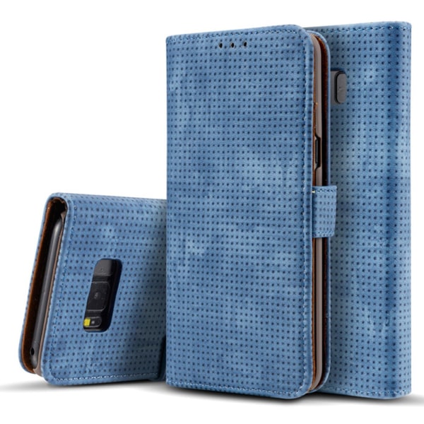 Retro-Fodral med Plånbok av PU-Läder till Samsung Galaxy S8 Blå