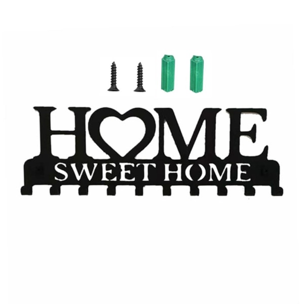 Home Sweet Home Vaateripustin Avaimenperä Seinäteline Svart