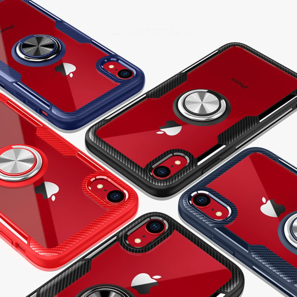 iPhone XS Max - Tukeva kansi sormustelineellä Röd/Silver