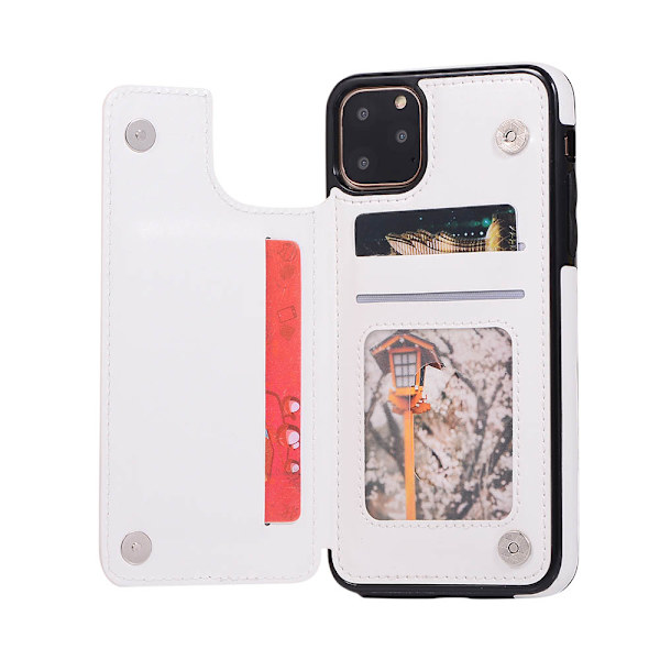 iPhone 11 Pro Max - Skyddsskal med Korthållare Rosaröd