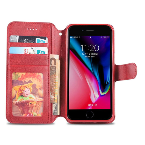 YAZUNSHI lompakkokotelo - iPhone SE 2020 Röd
