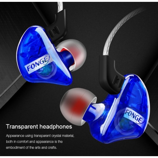 FONGE In-ear-hodetelefoner med Mic In-lineControl (øretelefoner) Blå