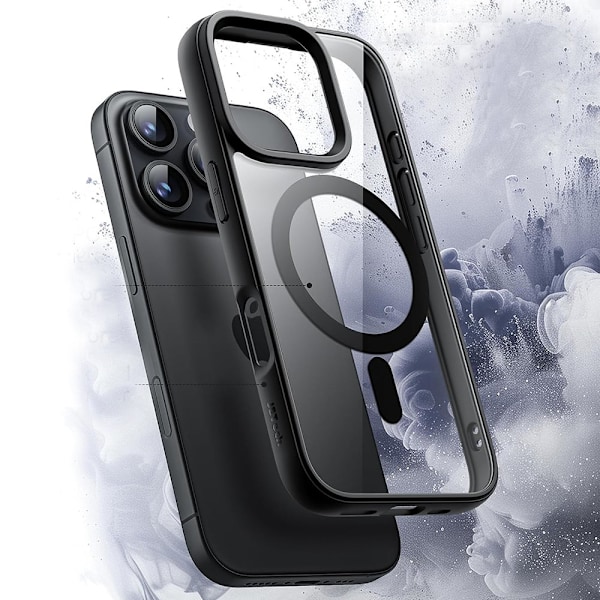 Perfekt Passform & Magnetiskt Grepp - iPhone 16 Pro Skal med Translucent Baksida Mörklila