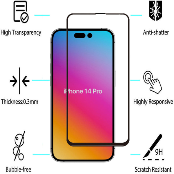 3-PACK Skärmskydd 2.5D HD 0,3mm iPhone 14 Pro Max Transparent