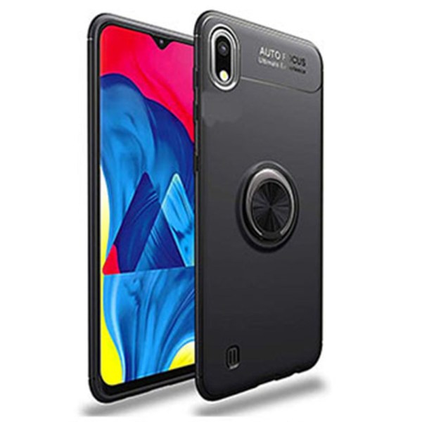 Genomtänkt Stöttåligt Skal Ringhållare - Samsung Galaxy A10 SVART/SVART