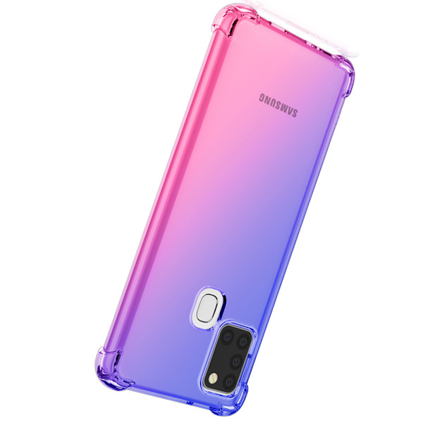 Stötdämpande Silikonskal (FLOVEME) - Samsung Galaxy A21S Svart/Guld