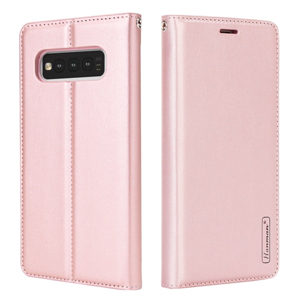 Samsung Galaxy S10 - Pung etui i PU læder fra Hanman Ljusrosa