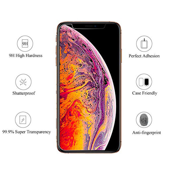 3-PACK Skärmskydd för iPhone X/XS (MyGuard) Screen-Fit