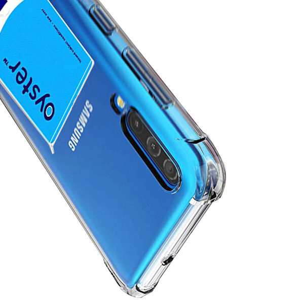 Skyddande Skal med Kortfack - Samsung Galaxy A70 Transparent/Genomskinlig