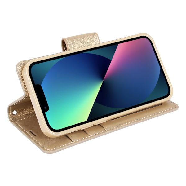 Stilrent Smidigt Plånboksfodral - iPhone 14 Guld