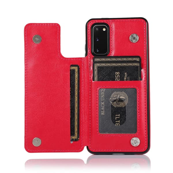 Glat cover med kortholder - Samsung Galaxy S20 Plus Brun