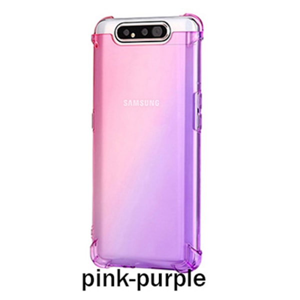 Samsung Galaxy A80 - Silikonskal Blå/Rosa