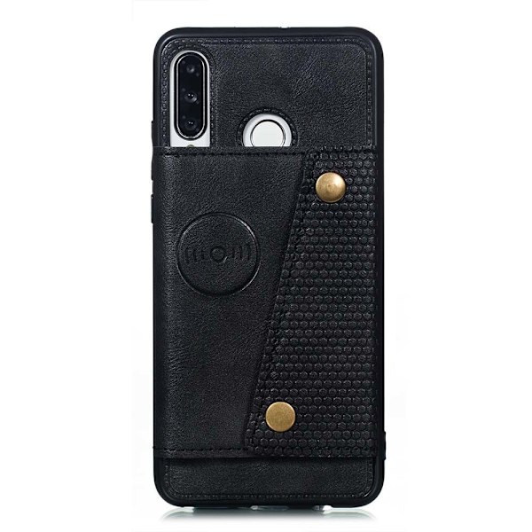 Glat cover med kortholder - Huawei P30 Lite Mörkblå