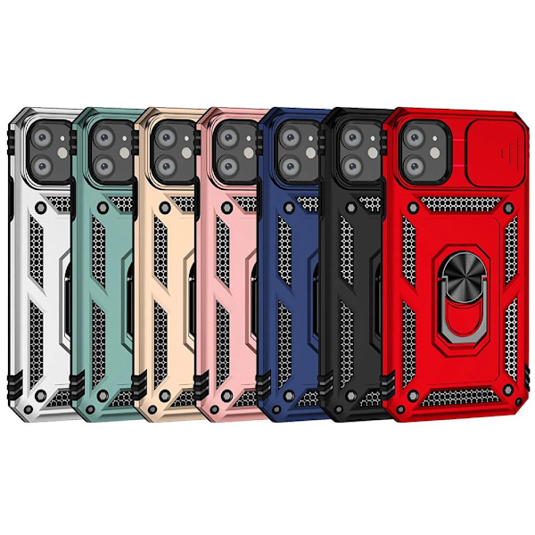 iPhone 12 mini - Multifunktionellt Skal med Extra Säkerhet och Grepp Roséguld