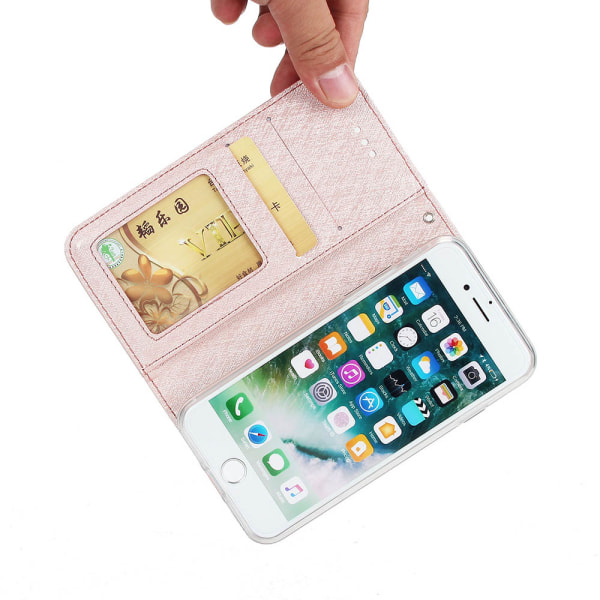 iPhone 7 FLOVEME - Stilig lommebokdeksel Guld
