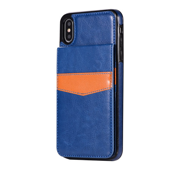 iPhone XS Max - Deksel med lommebok og kortrom Marinblå