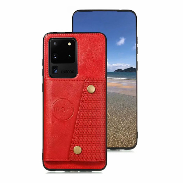 Smidigt Skal med Korthållare - Samsung Galaxy S20 Ultra Mörkblå