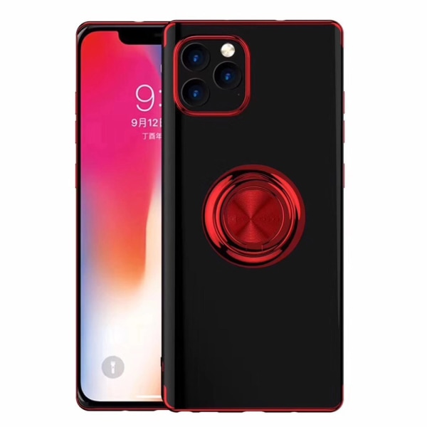 iPhone 11 Pro Max - Elegant Skyddsskal Ringh�llare FLOVEME Röd