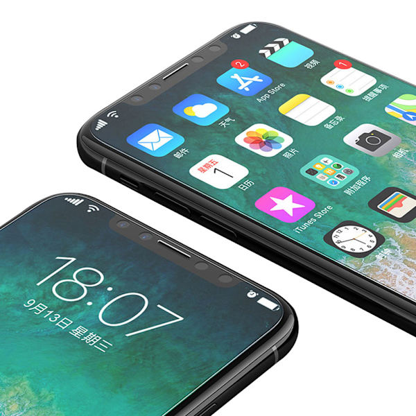 iPhone X - MyGuard Skärmskydd av Carbonmodell (HD) Svart