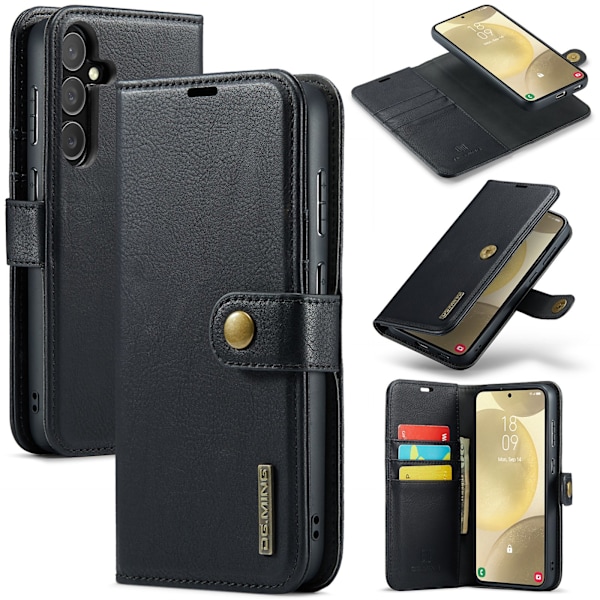 Samsung Galaxy S24 - Elegant Plånboksfodral med Kickstand Svart