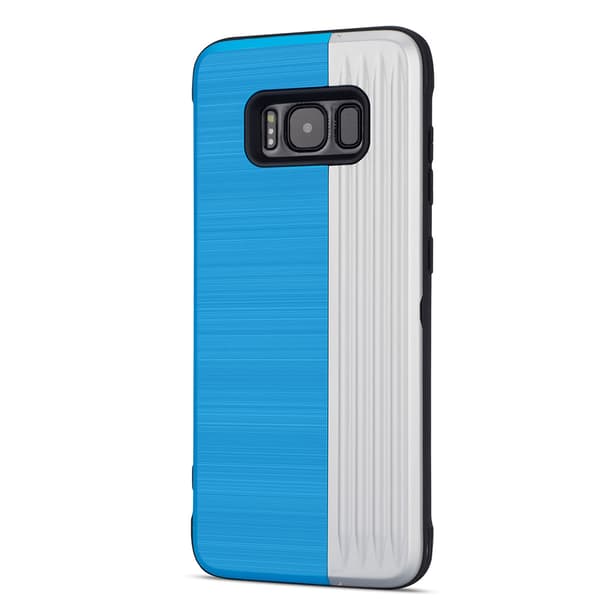 LEMAN Stilrent cover med kortplads til Samsung Galaxy S8 Silver Silver
