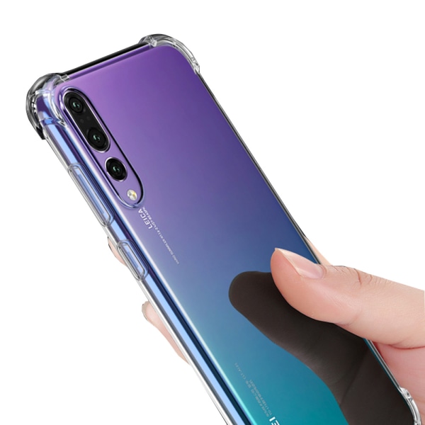 Huawei P20 Pro - Flovemen silikonisuojus paksulla kulmalla Transparent/Genomskinlig