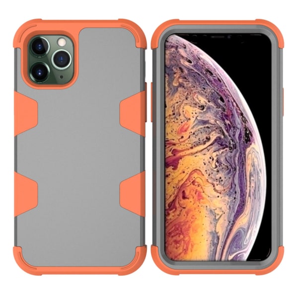 Skyddande Smidigt Skal (LEMAN) - iPhone 11 Grå/Orange