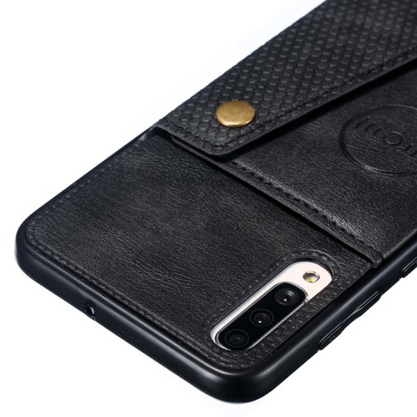 Samsung Galaxy A70 - Ammattimainen älykäs suojus korttitelineellä Ljusbrun