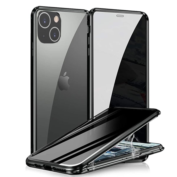 Stilsäkert Dubbelsidigt Magnetiskt Skal - iPhone 13 Mini Blå