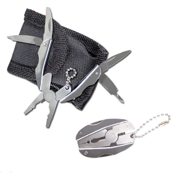 Smidigt 9 i 1 Multifunktionell Verktygs Set / Fickkniv Silver