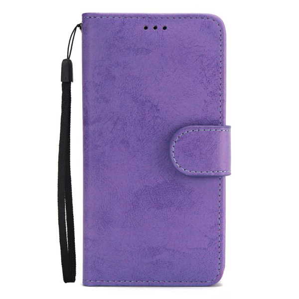iPhone XR - Silk-Touch Fodral med Plånbok och Skal Lila
