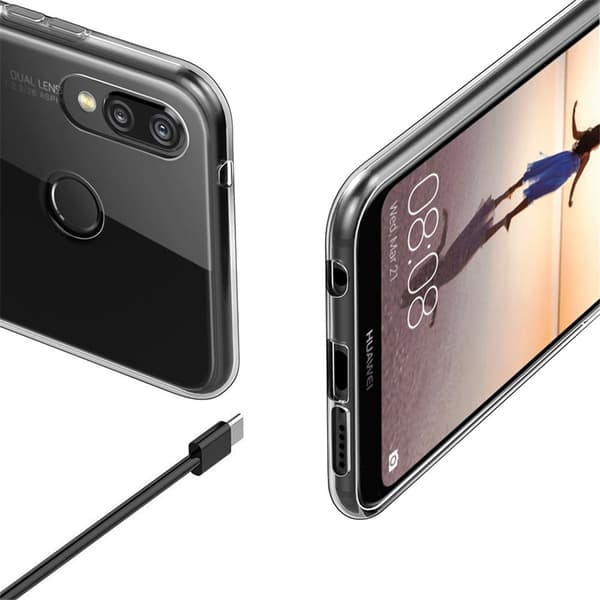 Smart Skyddsskal i Silikon (Ruff-Grip) till Huawei P20 Lite Transparent