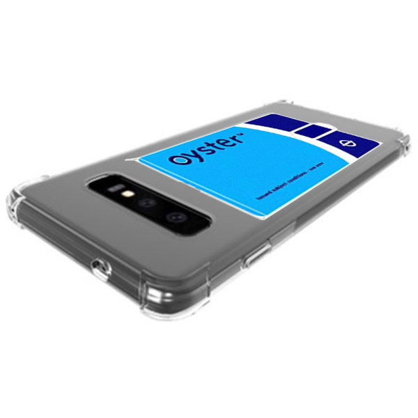 Samsung Galaxy S10E - Kraftfuldt stødsikkert cover med kortrum Transparent/Genomskinlig