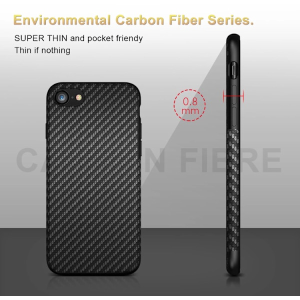 Exklusivt Stilsäkert Smart Skal till iPhone 7 (Karbonfinish) Brun