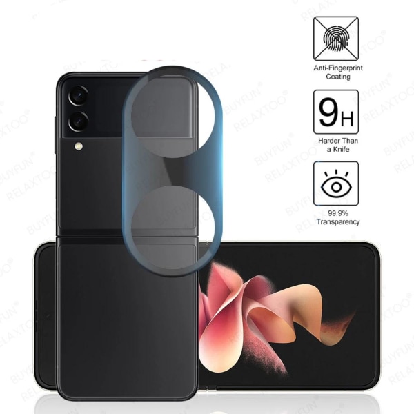 3-PACK 4-in-1 Skärmskydd 2.5D Kameralinsskydd Galaxy Z Flip 3 Transparent