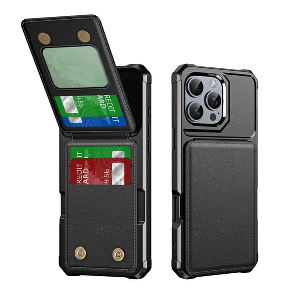 iPhone 16 Pro Kortfodral - Praktiskt och Skyddande Svart