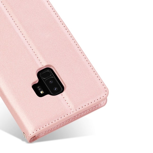 PÄIVÄKIRJA - Joustava kotelo lompakolla Samsung Galaxy S9:lle Rosa