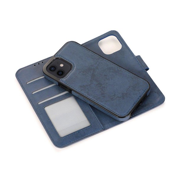 Praktisk lommebokveske med dobbel funksjon LEMAN - iPhone 12 Marinblå