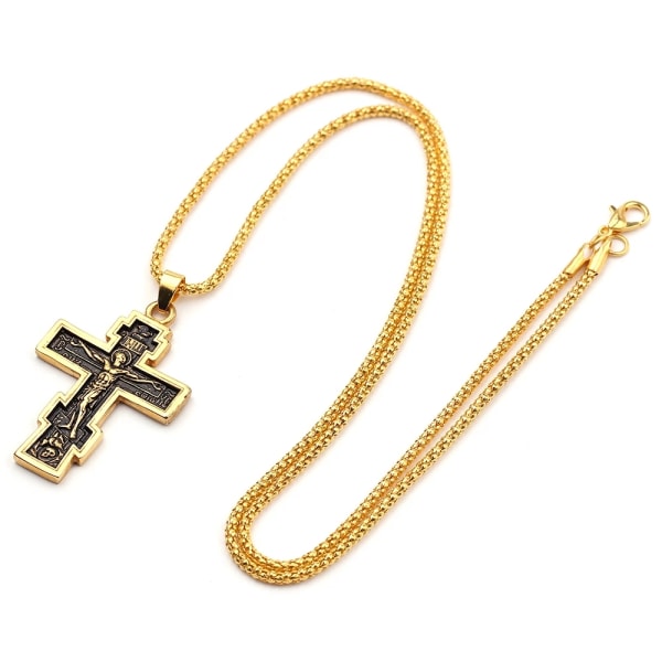 Stilsäkert Elegant Halsband Jesus Kors Guld