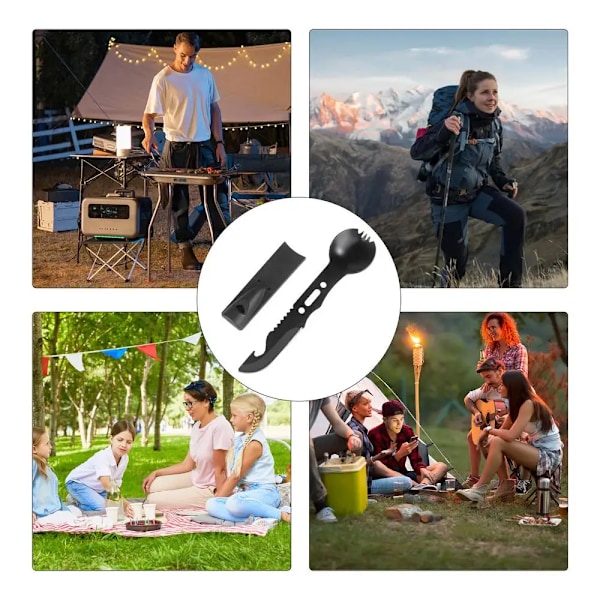 Multifunktionell skedkniv, backpacking tillbehör Orange