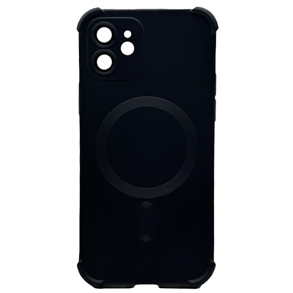 iPhone 12 -  Silikonskal med Magnetiskt Stötskydd Mörkblå