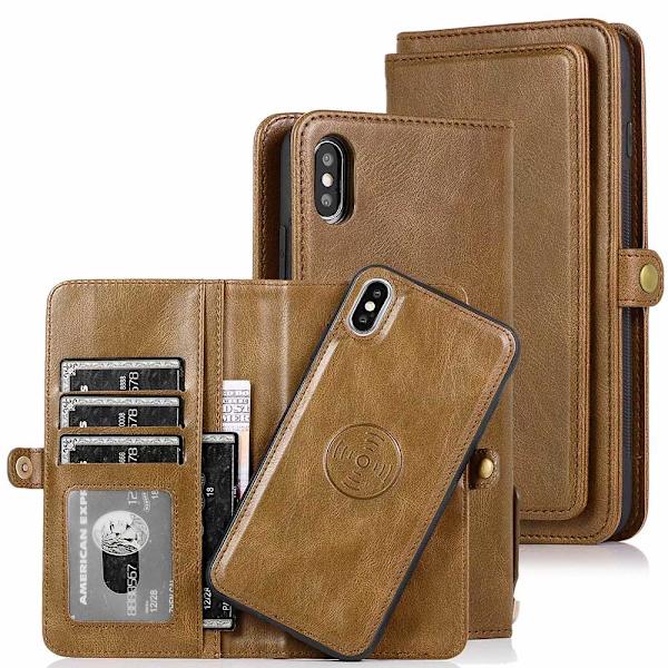 iPhone X/XS - Robust Kraftfullt Plånboksfodral Brun