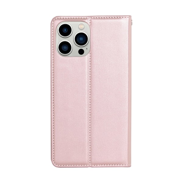 iPhone 16 Pro - Elegant och Praktiskt Hanman Minuo Plånboksfodral Roséguld