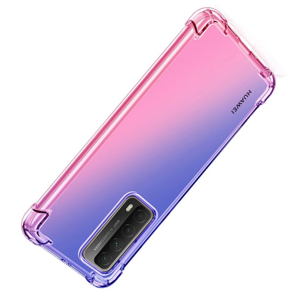 Huomaavainen suojakuori - Huawei P Smart 2021 Blå/Rosa