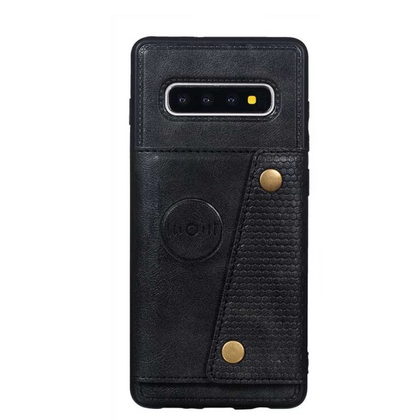 Praktisk cover med kortholder - Samsung Galaxy S10 Röd