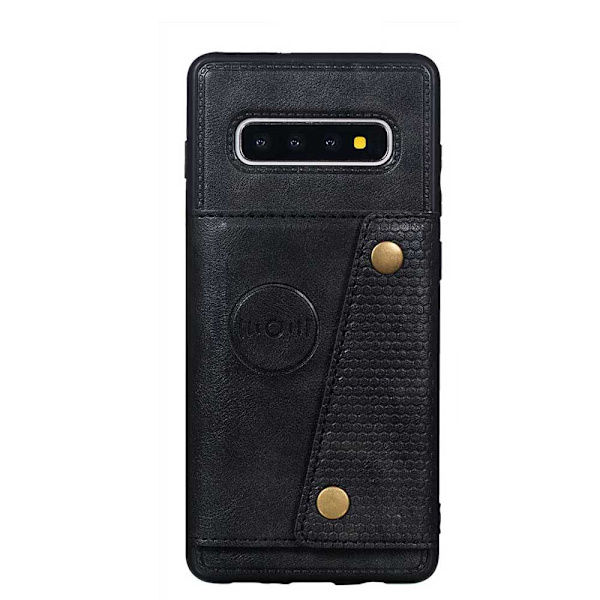 Praktisk cover med kortholder - Samsung Galaxy S10 Svart