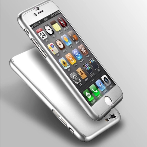 Käytännöllinen suojakuori iPhone 7:lle (Eteen ja taakse) SILVER Silver/Grå