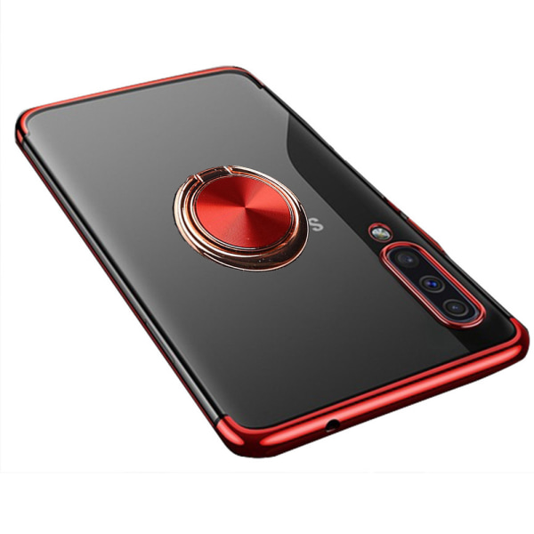 Stilfuldt beskyttelsescover med ringholder - Samsung Galaxy A70 Röd